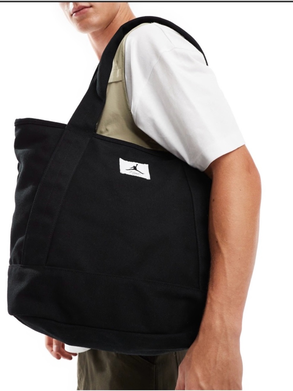 Jordan Flight Carryall Top Zip Tote in Black Water Resistant Canvas